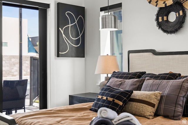 bedroom featuring access to outside