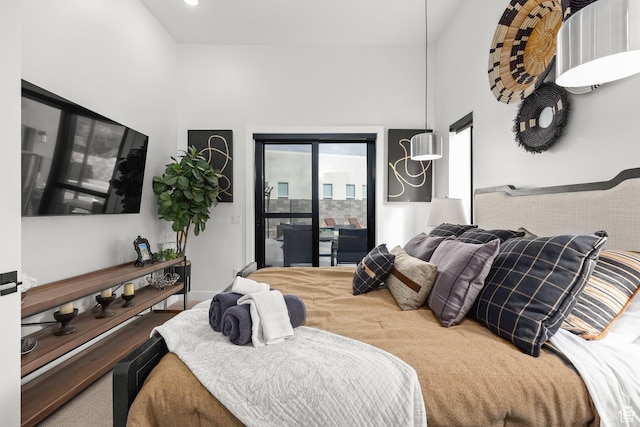 bedroom featuring access to outside