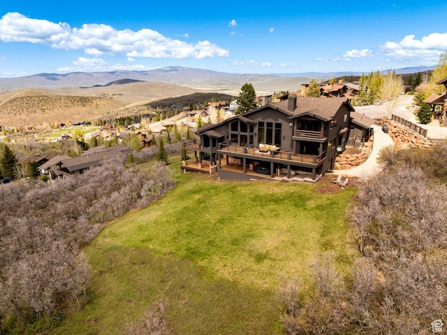 3623 Oakwood Ct, Park City, UT 84060 - aerial view of property and surrounding area with mountains