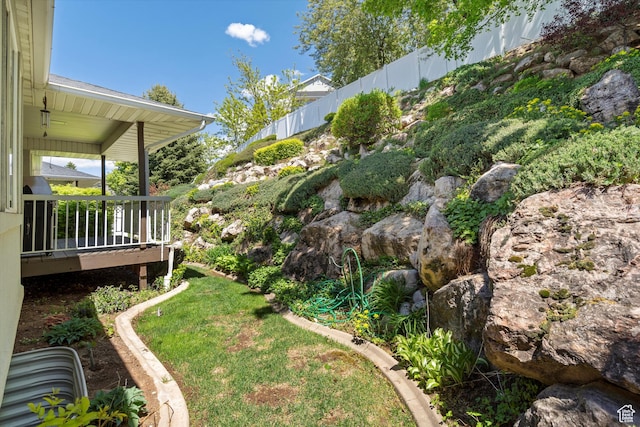 5280 S 1035 E, South Ogden, UT 84403 - view of yard featuring fence and covered porch