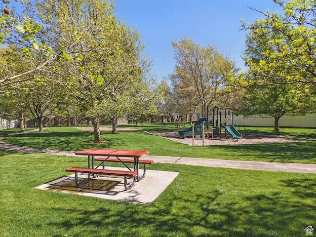 surrounding community with a yard