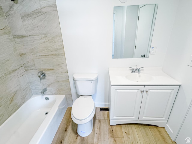1177 W Picture Dr, Salt Lake City, UT 84116 - full bath with toilet, wood finished floors, vanity, and bathing tub / shower combination