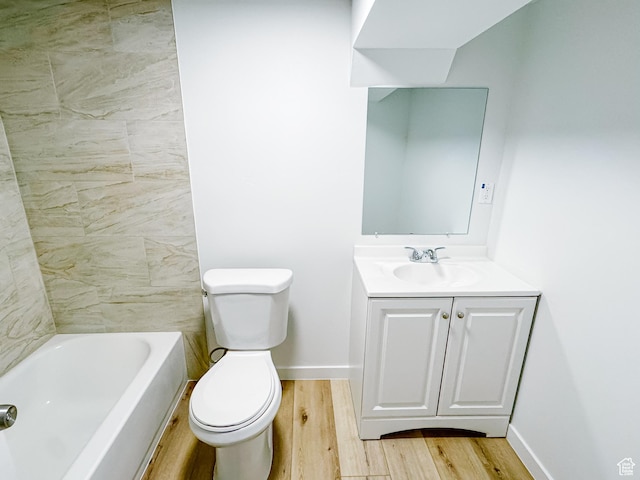 1177 W Picture Dr, Salt Lake City, UT 84116 - bathroom with wood finished floors, baseboards, toilet, and vanity