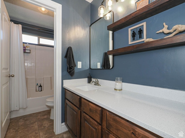 879 W Saddlebrook Dr, Kaysville, UT 84037 - full bathroom with toilet, vanity, and shower / bath combo with shower curtain