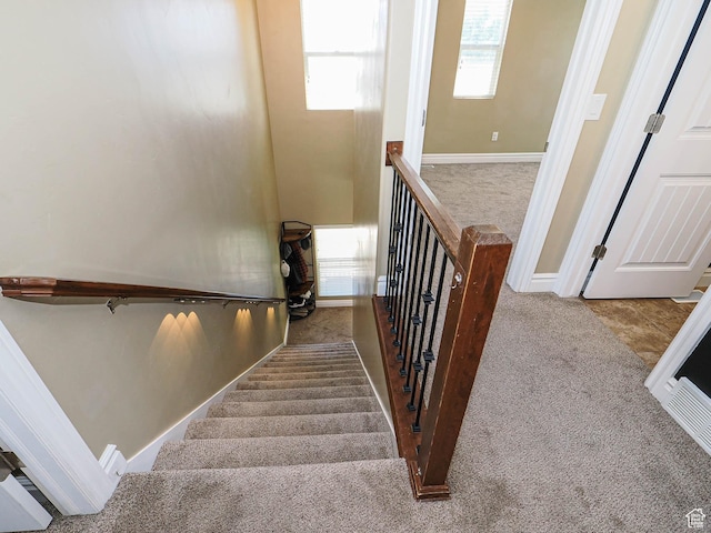879 W Saddlebrook Dr, Kaysville, UT 84037 - stairway featuring carpet flooring and baseboards