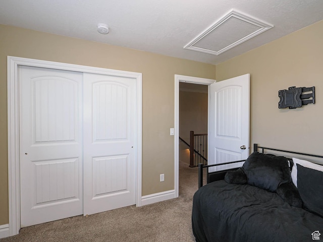 879 W Saddlebrook Dr, Kaysville, UT 84037 - carpeted bedroom with a closet, attic access, and baseboards