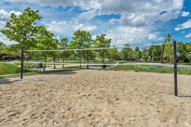 view of community featuring volleyball court