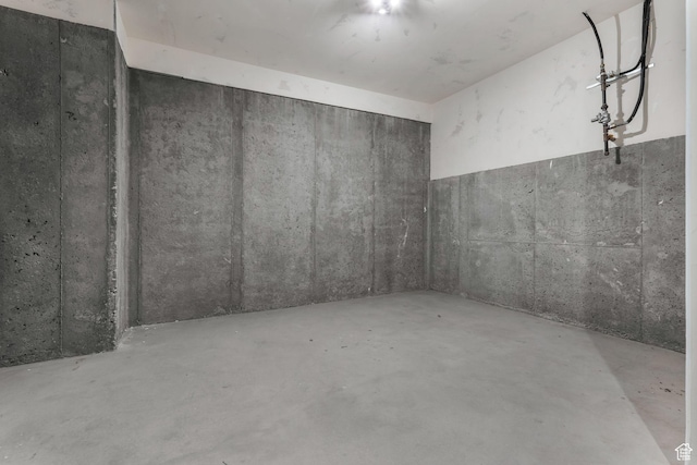view of unfinished basement