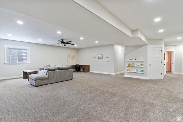 2685 N 850 E, North Ogden, UT 84414 - living area with carpet floors, recessed lighting, and baseboards