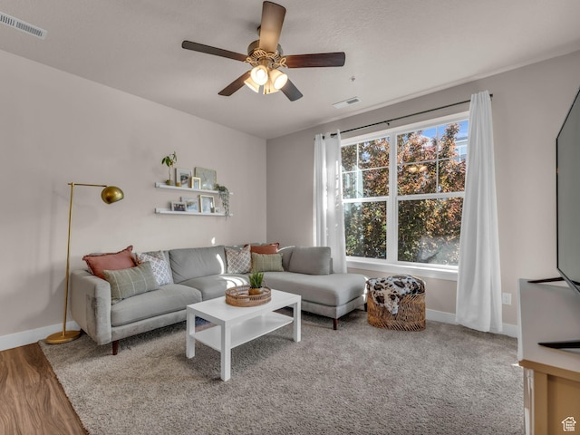14642 S Mckellen Dr Unit 201, Herriman, UT 84096 - living area featuring a ceiling fan and baseboards
