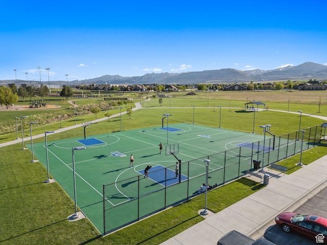 8392 S Oak Vista Dr, West Jordan, UT 84081 - view of basketball court with a mountain view and community basketball court