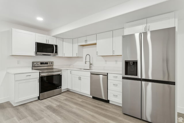 8392 S Oak Vista Dr, West Jordan, UT 84081 - kitchen with stainless steel appliances, a sink, recessed lighting, light countertops, and white cabinets