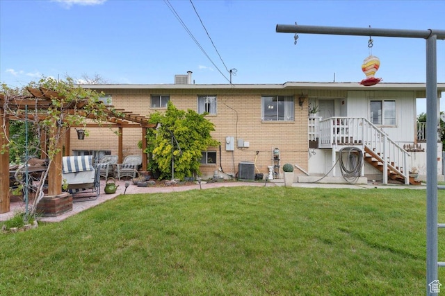 1471 W 1460 N, Provo, UT 84604 - back of house featuring brick siding, a pergola, a yard, and a patio