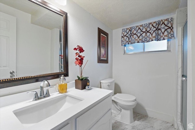 1471 W 1460 N, Provo, UT 84604 - full bath featuring marble finish floors, toilet, a textured ceiling, vanity, and a shower
