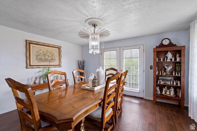 1471 W 1460 N, Provo, UT 84604 - dining room featuring a chandelier, a textured ceiling, dark wood-style flooring, and baseboards