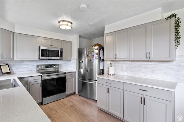 1471 W 1460 N, Provo, UT 84604 - kitchen with stainless steel appliances, gray cabinets, and a textured ceiling