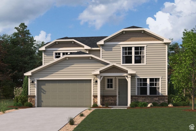 2121 W 1960 N, Lehi, UT 84043 - craftsman house with stone siding, driveway, and a front lawn
