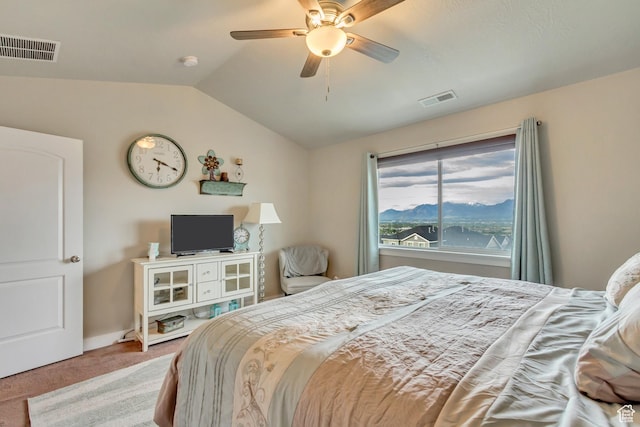 14397 S Hill Shadow Way Unit 87, Herriman, UT 84096 - bedroom featuring lofted ceiling, carpet floors, and a ceiling fan