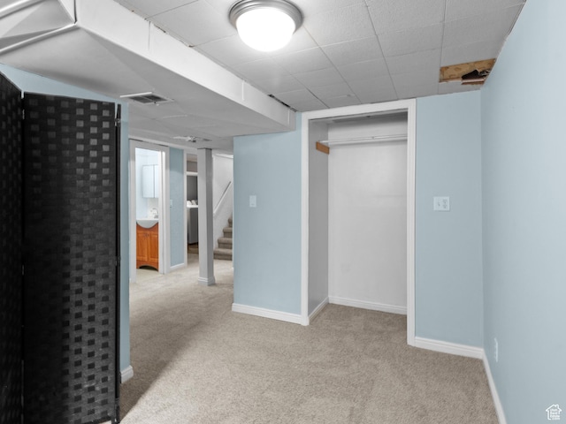1212 W Talisman, Salt Lake City, UT 84116 - finished below grade area with carpet floors, baseboards, and stairs