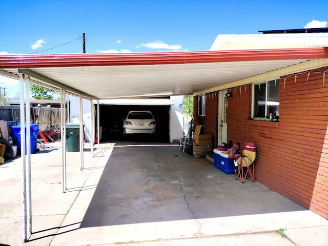 view of car parking with a carport
