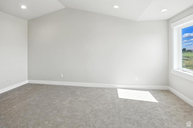 1734 N 4100 W, Plain City, UT 84404 - spare room featuring carpet floors, lofted ceiling, and recessed lighting