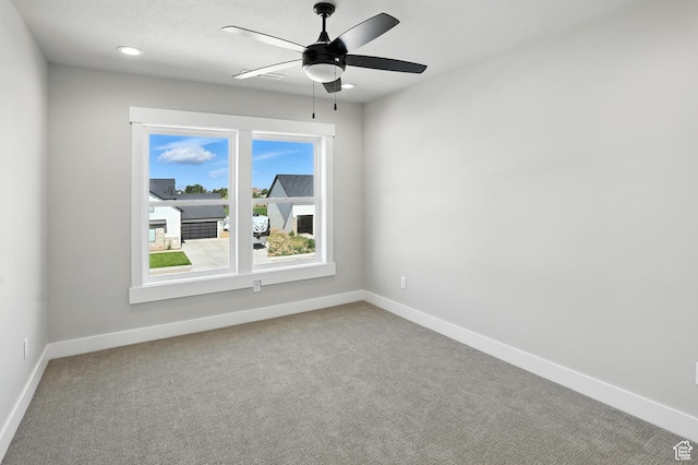 1734 N 4100 W, Plain City, UT 84404 - spare room with carpet flooring, ceiling fan, and recessed lighting