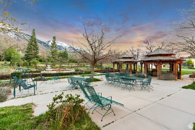 542 E 10000 S, Salem, UT 84653 - patio terrace at dusk featuring a gazebo