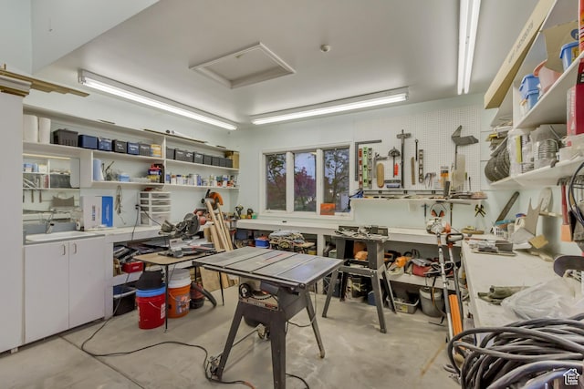 542 E 10000 S, Salem, UT 84653 - miscellaneous room featuring a workshop area and concrete floors