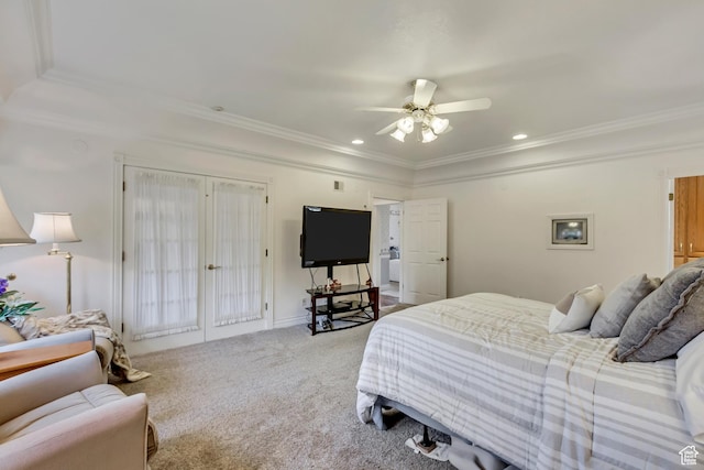 542 E 10000 S, Salem, UT 84653 - carpeted bedroom with crown molding, ceiling fan, and recessed lighting