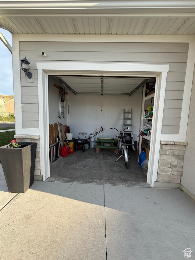 garage with driveway