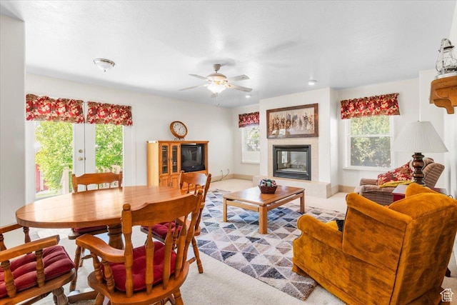 377 N 300 E, Nephi, UT 84648 - living room with a fireplace and ceiling fan