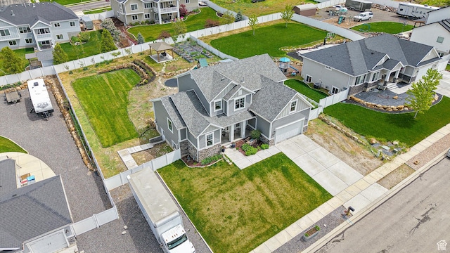 aerial view of residential area