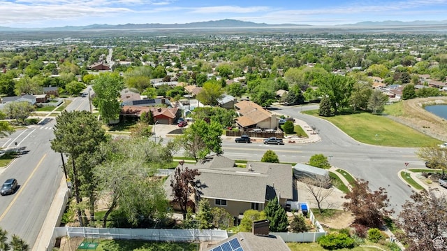 aerial perspective of suburban area featuring mountains