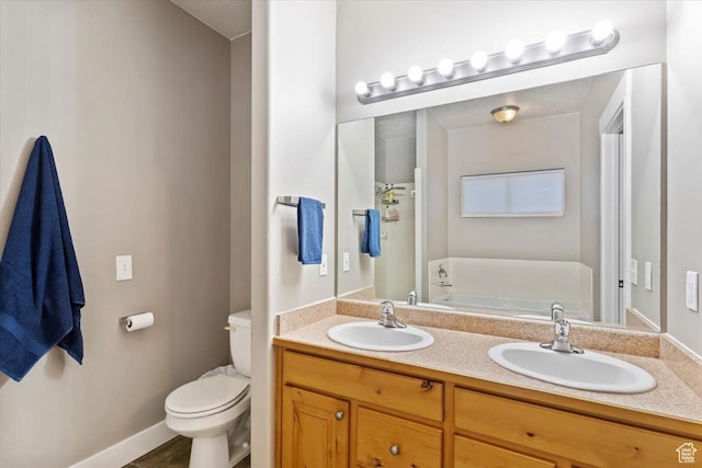 2099 W 700 S, Syracuse, UT 84075 - full bathroom featuring toilet, double vanity, and a bath