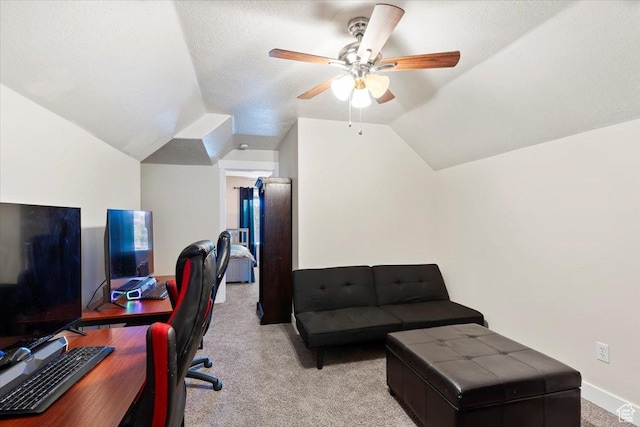 2099 W 700 S, Syracuse, UT 84075 - office space with vaulted ceiling, ceiling fan, and light colored carpet