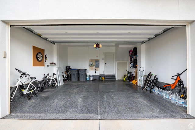 garage with electric panel