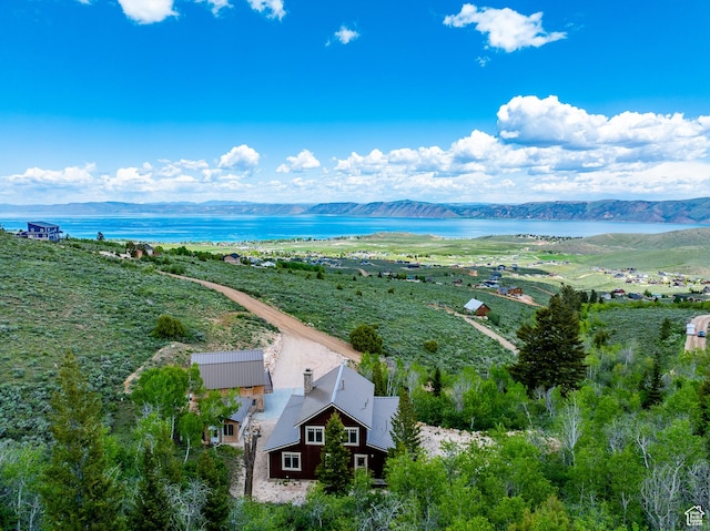 3431 S Panorama Dr, Garden City, UT 84028 - aerial view of property and surrounding area featuring a large body of water