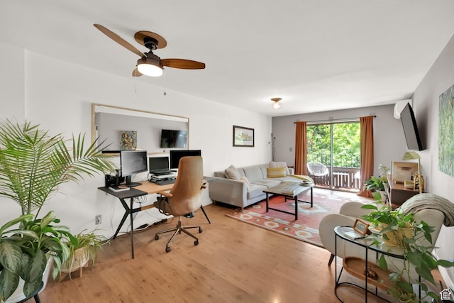 339 E 600 S Unit 1111, Salt Lake City, UT 84111 - office area with wood finished floors and ceiling fan