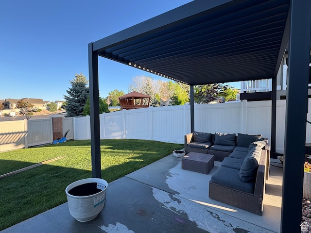 view of patio with an outdoor hangout area