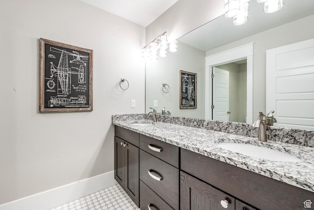 5314 W Rolling Brook Dr, Herriman, UT 84096 - full bathroom featuring double vanity and baseboards