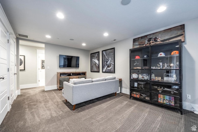 5314 W Rolling Brook Dr, Herriman, UT 84096 - carpeted living area with recessed lighting and baseboards