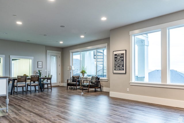 5314 W Rolling Brook Dr, Herriman, UT 84096 - sitting room with wood finished floors, baseboards, and recessed lighting