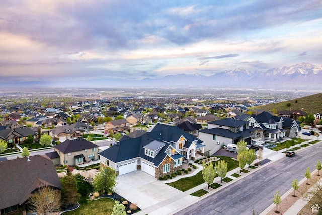 5314 W Rolling Brook Dr, Herriman, UT 84096 - aerial view of residential area featuring mountains