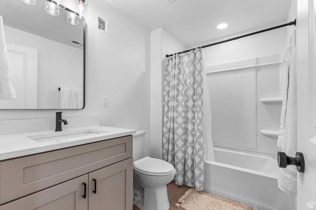 2607 N Mclaws Ave, Layton, UT 84040 - bathroom featuring vanity, toilet, and shower / bath combination with curtain