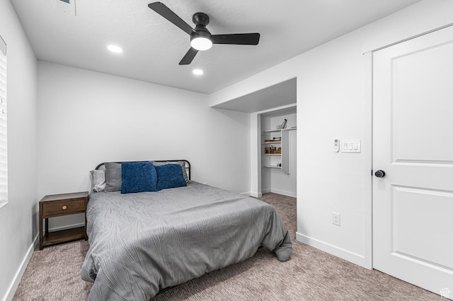 2607 N Mclaws Ave, Layton, UT 84040 - bedroom with carpet floors, recessed lighting, baseboards, and ceiling fan