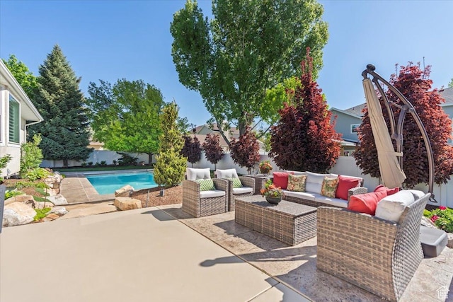 10543 S 2330 W, South Jordan, UT 84095 - view of patio / terrace featuring a fenced backyard and an outdoor hangout area