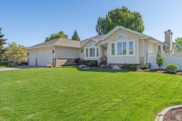 10543 S 2330 W, South Jordan, UT 84095 - single story home with a chimney, an attached garage, concrete driveway, and stucco siding