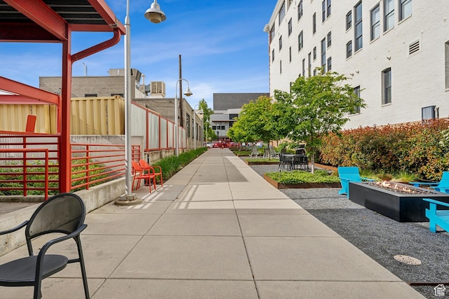 surrounding community with a patio