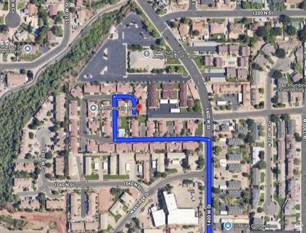 1075 N 1400 W Unit 32, St George, UT 84770 - aerial overview of property's location featuring property parcel outlined