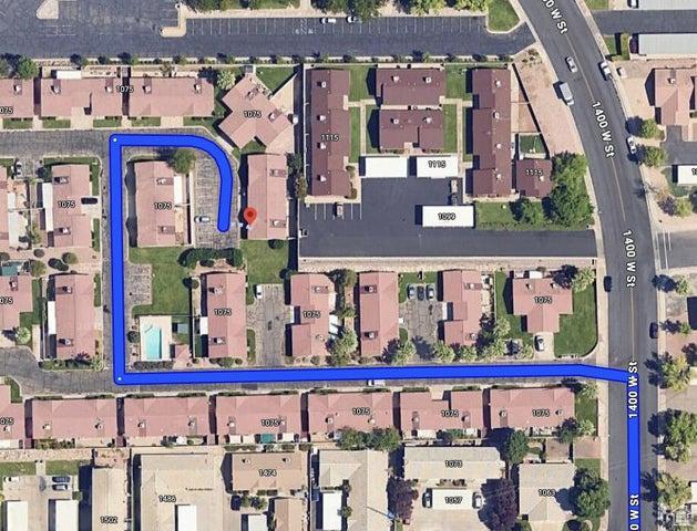 1075 N 1400 W Unit 32, St George, UT 84770 - aerial map of property and surrounding area featuring property boundaries highlighted